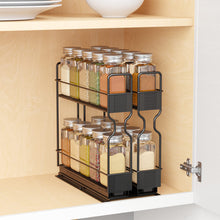 Load image into Gallery viewer, SpaceAid Pull Out Spice Rack Organizer for Cabinet, Heavy Duty Slide Out Seasoning Kitchen Organizer, Cabinet Organizer, with Labels, 5.2&quot; W x10.75 D x10 H, 2 Drawers 2-Tier