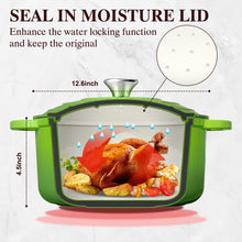 Load image into Gallery viewer, Enameled Cast Iron Dutch Oven - Umite Chef 5QT Pot with Lid &amp; Cotton Potholders - Heavy-Duty Cookware for Bread Baking, Braising, Stews, Roasting(Cream White)