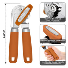 Load image into Gallery viewer, Beneno Can Opener Manual with Magnet, Hand Held Heavy Duty Can Opener with Durable Sharp Blade Smooth Edge, Big Effort-Saving Knob, Soft Grip Rubber Handle, Multifunctional Bottle Opener, Green