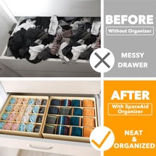 Load image into Gallery viewer, SpaceAid Drawer Organizer Clothes, 12 Pack Dresser Organizer Bins for Nursery, Closet Organization and Storage Dividers for Clothing, Baby Clothes, Underwears, Socks (Black)