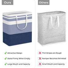 Load image into Gallery viewer, HomeHacks 2 Pack Large Laundry Baskets, Waterproof, Freestanding Laundry Hampers, Collapsible Clothes Hamper with Reinforced Handles in Laundry Room, College Dorm, Bathroom, Bedroom (Grey, 75Lx2)