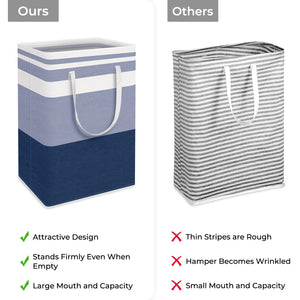 HomeHacks 2 Pack Large Laundry Baskets, Waterproof, Freestanding Laundry Hampers, Collapsible Clothes Hamper with Reinforced Handles in Laundry Room, College Dorm, Bathroom, Bedroom (Grey, 75Lx2)