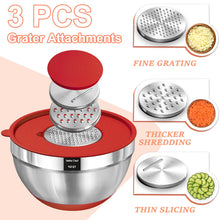 Load image into Gallery viewer, Umite Chef Mixing Bowls with Airtight Lids Set, 8PCS Stainless Steel Khaki Nesting Bowls with Grater Attachments, Kitchen Bowls with Non-Slip Bottoms, Size 5, 4, 3.5, 2, 1.5QT for Mixing &amp; Serving