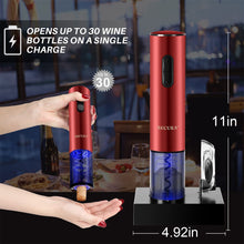 Load image into Gallery viewer, Secura Electric Wine Opener, Automatic Bottle Corkscrew Opener with Foil Cutter, Rechargeable (Champagne Gold)