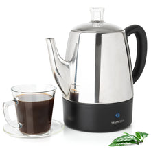 Load image into Gallery viewer, Mixpresso Small Percolator Coffee Pot Electric 4 Cup, Stainless Steel Coffee Maker, Coffee Percolator Electric With Keep Warm Function, 4 Cups Stainless Steel Perculator With Basket
