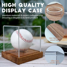 Load image into Gallery viewer, Transparent Acrylic Autographed Baseball Hat Display Box and Clear Cube Baseball Holder with Wooden Base