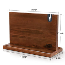 Load image into Gallery viewer, Magnetic Knife Block, Thickened Acacia Wood Kitchen Knife Holder Stand with Strong Magnets, Multifunctional Double Side Knife Storage Organizer for Kitchen Counter