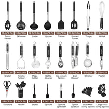 Load image into Gallery viewer, Kitchen Utensils Set-Silicone Cooking Utensils-33pcs Non-Stick Silicone Cooking Kitchen Utensils Spatula Set with Holder-Best Kitchen Cookware with Stainless Steel Handle (Khaki)