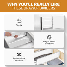 Load image into Gallery viewer, 6 Pack Drawer Dividers 6 Inch High, 11”-17&quot; Adjustable Bamboo Organizers Large Expandable Drawer Separators for Cloths, Dresser, Bedroom, Bathroom, Baby Drawer, Office &amp; Kitchen Utensils (Natural)
