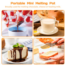 Load image into Gallery viewer, Mini Chocolate Melting Pot, Chocolate Fondue Fountain, 8.79OZ Warmer Machine for Milk Chocolate, Cheese, Butter, Candy (White)