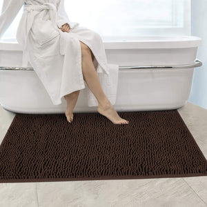 Secura Bathroom Rugs, 47 x 28 Inches, Extra Soft & Thick, Absorbent Water Bath Mat, Machine Washable Non-Slip Bath Mats for Bathroom, Shower, and Tub, Home Decor Accessories (Gray)