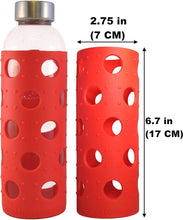 Load image into Gallery viewer, Brieftons Pack of 6 Glass Water Bottles &amp; 6 Silicone Sleeves