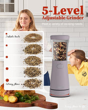 Load image into Gallery viewer, Electric Salt and Pepper Grinder, Stainless Steel Rechargeable Salt and Pepper Grinder Set with 4.5 oz Large Capacity, 1.8&quot; Wide Mouth, Adjustable Coarseness, Ideal for Kitchen