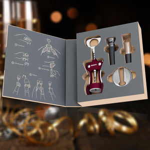 Beneno Wine Opener, Zinc Alloy Premium Wing Corkscrew with Multifunctional Bottles Opener, Sharp Wine Corkscrew with Ergonomic Non-Slip Wing Handle, Upgrade