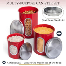 Load image into Gallery viewer, Mixpresso 3 Piece Black Canisters Sets For The Kitchen, Jars With See Window, Airtight Coffee Container Tea Organizer &amp; Sugar Canister, Kitchen Canisters Set of 3 Black Kitchen Décor