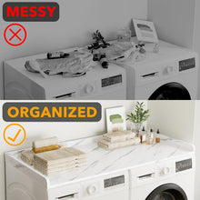 Load image into Gallery viewer, SpaceAid Washer Dryer Countertop, Laundry Wood Shelf Topper with Edge, 54&quot; Width x 27.5&quot; Depth Cover Guard Organizer for Washer and Dryer Laundry Hamper Counter Storage Organization (Black)
