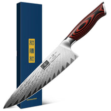 Load image into Gallery viewer, Damascus Santoku Knife, 7 Inch Professiona Kitchen Knife, Damascus Super Steel Ultra-Sharp Santoku Chef Knife with Ergonomic G10 Handle
