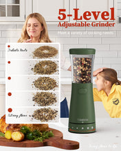 Load image into Gallery viewer, Electric Salt and Pepper Grinder, Stainless Steel Rechargeable Salt and Pepper Grinder Set with 4.5 oz Large Capacity, 1.8&quot; Wide Mouth, Adjustable Coarseness, Ideal for Kitchen