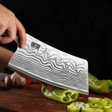 Load image into Gallery viewer, Cleaver Knife 7 Inch, Razor Sharp High Carbon Powder Steel Meat Cleaver, Professional Butcher Chopper Kitchen Knife for Meat Cutting Vegetable Slicing