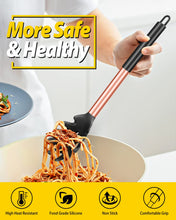 Load image into Gallery viewer, Pack of 2 Silicone Pasta Fork, Kitchen Heat Resistant Noodle Spoon Server, BPA Free Spaghetti Strainer, Best Cooking Tools (GRAY-BLUE)