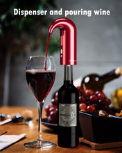 Load image into Gallery viewer, Electric Wine Decanter with One-Touch Pouring, Wine Aerator with Triple Aeration Functions, Red Light Indicator, and Magnetic Wake-Up - Perfect Wine Accessories Gift for Wine Lovers