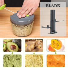 Load image into Gallery viewer, Manual Food Chopper Vegetable Cutter, Hand String Vegetable Chopper Onions Cutter for Vegetable Fruits Nuts BPA Free Food Safe Material, 550ml Gray