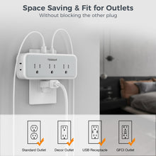 Load image into Gallery viewer, Multi Plug Outlet Extender, TESSAN Surge Protector Wall Plug Splitter with 5 Electrical Outlet Expander, Multiple Plug Adapter for Travel Home Office