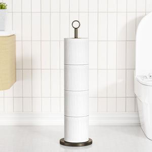 Toilet Paper Holder Stand(with Reserve Function), Free-Standing Spare Rolls Storage Holder, Stainless Steel