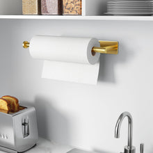 Load image into Gallery viewer, Paper Towel Holder - Self-Adhesive or Drilling, Brushed Nickel, Wall Mounted, SUS304 Stainless Steel Kitchen Roll Dispenser Under Cabinet