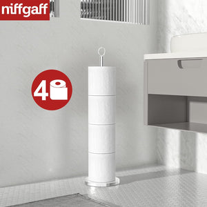 niffgaff 2 Pack Modern Stainless Steel Toilet Paper Holder: Wall-Mounted & Stand