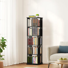 Load image into Gallery viewer, SpaceAid 6 Tier Rotating Bookshelf Tower, Bamboo Spinning Book Shelf, Revolving 360 Bookcase Storage Swivel Round Carousel, Vertical Rotate Turning Spiral Corner Organizer (6-Tier Walnut)