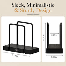 Load image into Gallery viewer, Napkin Holder for Table - Modern Black Napkin Dispenser, Bamboo and Iron Design, Non-Slip, Suitable for Kitchen, Dining, Farmhouse, Cocktail, Picnic, Bar, Outdoor Use - Holds Paper Napkins, Mail, Bill