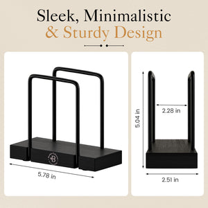 Napkin Holder for Table - Modern Black Napkin Dispenser, Bamboo and Iron Design, Non-Slip, Suitable for Kitchen, Dining, Farmhouse, Cocktail, Picnic, Bar, Outdoor Use - Holds Paper Napkins, Mail, Bill
