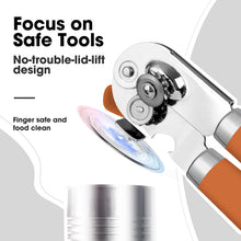Load image into Gallery viewer, Beneno Can Opener Manual with Magnet, Hand Held Heavy Duty Can Opener with Durable Sharp Blade Smooth Edge, Big Effort-Saving Knob, Soft Grip Rubber Handle, Multifunctional Bottle Opener, Green