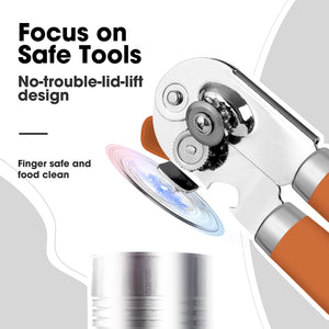 Beneno Can Opener Manual with Magnet, Hand Held Heavy Duty Can Opener with Durable Sharp Blade Smooth Edge, Big Effort-Saving Knob, Soft Grip Rubber Handle, Multifunctional Bottle Opener, Green