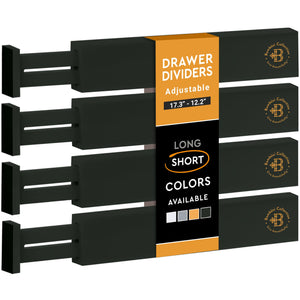 4 Pack Drawer Dividers Bamboo 2.6" High, 16-22" Adjustable Drawer Organizers for Clothes, Expandable Dresser Separators in Bedroom/Bathroom/Kitchen/Office Organization and Storage (Natural)