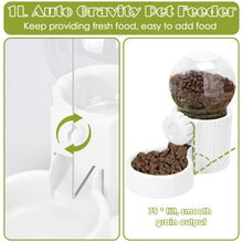 Load image into Gallery viewer, Hanging Automatic Pet Food Water Dispenser, 1L Auto Gravity Pet Feeder and 1L Water Dispenser Set, 34oz Cage Cat Dog Food and Water Dispenser for Kitten Puppy Bunny Guinea Pig (White)