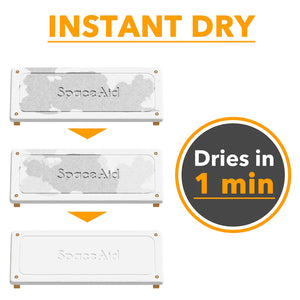 SpaceAid DryingNeat Sink Organizer, Instant Dry Sink Caddy Organizers, Kitchen Sponge Soap Holder Dispenser, Countertop Fast Drying Rack (Bamboo Feet, Gray)