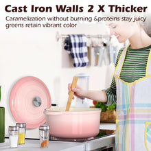 Load image into Gallery viewer, Enameled Cast Iron Dutch Oven - Umite Chef 5QT Pot with Lid &amp; Cotton Potholders - Heavy-Duty Cookware for Bread Baking, Braising, Stews, Roasting(Cream White)