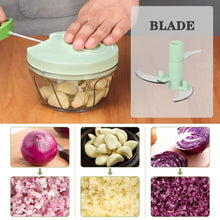 Load image into Gallery viewer, Manual Food Chopper Vegetable Cutter, Hand String Vegetable Chopper Onions Cutter for Vegetable Fruits Nuts BPA Free Food Safe Material, 550ml Gray