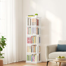 Load image into Gallery viewer, SpaceAid 6 Tier Rotating Bookshelf Tower, Bamboo Spinning Book Shelf, Revolving 360 Bookcase Storage Swivel Round Carousel, Vertical Rotate Turning Spiral Corner Organizer (6-Tier Walnut)