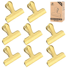 Load image into Gallery viewer, Pack of 8 Bag Clips, Stainless Steel and Heavy Duty Metal Bag Clip,Tightly Seals Chip, Coffee, Bread or Cereal Bags to Keep Food Fresh, for Home, Kitchen, Office, Pantry, Camping (Rainbow)