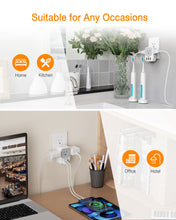 Load image into Gallery viewer, USB Charger Block, TESSAN Wall Plug Adapter with Electrical 4 Box Splitter 3 USB Wall Charger Ports, Multi Plug Outlet Extender Charging for Cruise, Travel, Office, Dorm Essentials
