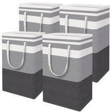 Load image into Gallery viewer, HomeHacks 3-Pack Large Laundry Basket, Waterproof, Freestanding Laundry Hamper, Collapsible Tall Clothes Hamper with Extended Handles for Clothes Toys in the Dorm and Family-(Gradient Grey, 88L)