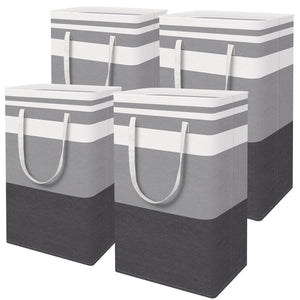 HomeHacks 3-Pack Large Laundry Basket, Waterproof, Freestanding Laundry Hamper, Collapsible Tall Clothes Hamper with Extended Handles for Clothes Toys in the Dorm and Family-(Gradient Grey, 88L)