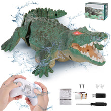 Load image into Gallery viewer, Outamateur RC Crocodile Boat,2.4GHz Alligator with Glowing Eyes,RC High Simulation Crocodile RC Boat Lake &amp; Pool Toy,USB Rechargeable Waterproof Floating Alligator Toy for Kids Aged 6+