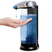 Load image into Gallery viewer, Secura 17oz Automatic Liquid Soap Dispenser, Touchless Battery Operated Hand Soap Dispenser with Adjustable Soap Dispensing Volume Control Dial, Personal Care Dispenser for Household Use (Chrome)
