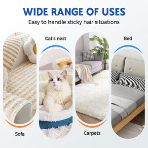 Electrostatic Pets Hair Remover, 2025 New Multifunctional Hair Removal Brush, 3 in 1 Reusable Pet Lint Brush for Furniture, Long Handle Carpet Scraper, Washable Pet Hair Remover for Dog Cat (1)
