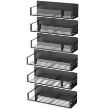 Load image into Gallery viewer, Metal 4 Pack Magnetic Spice Storage Rack Organizer for Refrigerator and Oven, Black Fridge Organizers and Storage