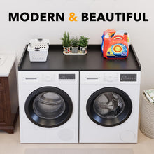 Load image into Gallery viewer, SpaceAid Washer Dryer Countertop, Laundry Wood Shelf Topper with Edge, 54&quot; Width x 27.5&quot; Depth Cover Guard Organizer for Washer and Dryer Laundry Hamper Counter Storage Organization (Black)
